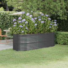 Berkfield Garden Raised Bed Galvanised Steel 224x80x68 cm Anthracite