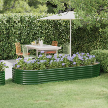 Berkfield Garden Raised Bed Galvanised Steel 249x100x36 cm Green