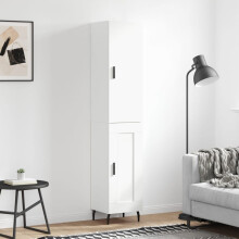 Berkfield Highboard White 34.5x34x180 cm Engineered Wood