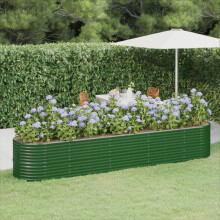 Berkfield Garden Raised Bed Galvanised Steel 368x80x68 cm Green