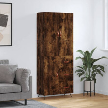 Berkfield Highboard Smoked Oak 69.5x34x180 cm Engineered Wood