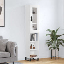 Berkfield Highboard White 34.5x34x180 cm Engineered Wood