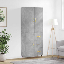 Berkfield Highboard Concrete Grey 69.5x34x180 cm Engineered Wood