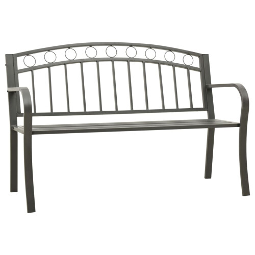 Berkfield Garden Bench Grey 120 cm Steel