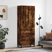 Berkfield Highboard Smoked Oak 69.5x34x180 cm Engineered Wood