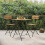 Berkfield 3 Piece Folding Bistro Set Solid Wood Teak and Steel 1