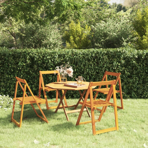 Berkfield Folding Garden Chairs 4 pcs Solid Wood Acacia