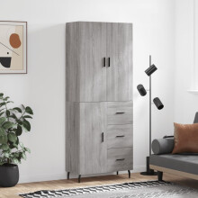 Berkfield Highboard Grey Sonoma 69.5x34x180 cm Engineered Wood