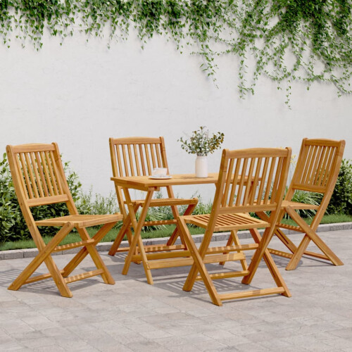Berkfield 5 Piece Folding Garden Dining Set Solid Wood Acacia