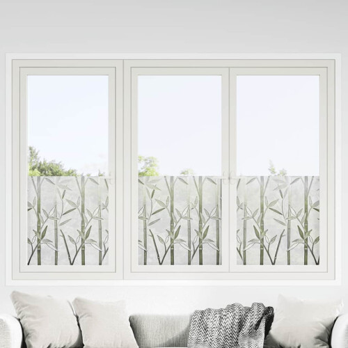 Berkfield Window Films 2 pcs Frosted Bamboo Pattern PVC