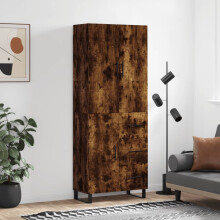 Berkfield Highboard Smoked Oak 69.5x34x180 cm Engineered Wood