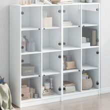 Berkfield Bookcase with Doors White 136x37x142 cm Engineered Wood
