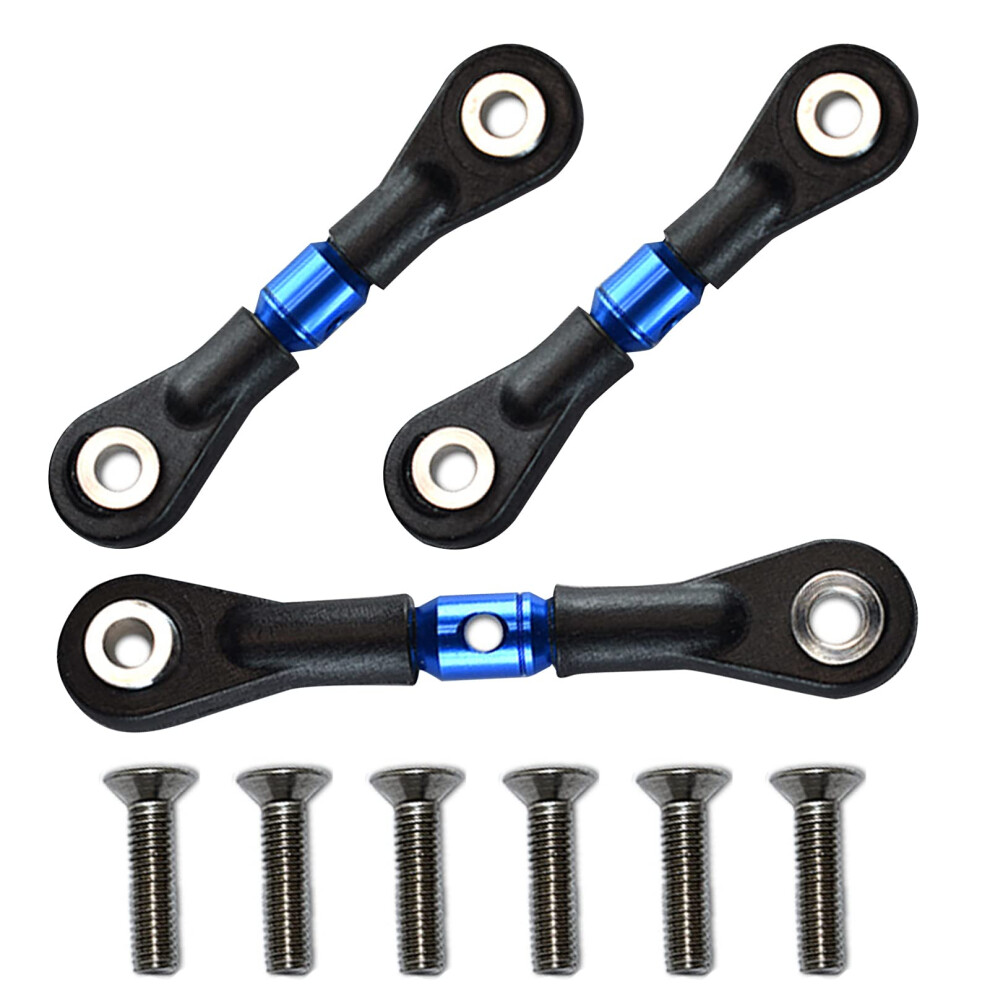 3X Aluminum Steering Link Tie Rods For Tamiya Tt02 Tt02t Rc Car, Adjustable Turnbuckles Upgrade 9351714767897