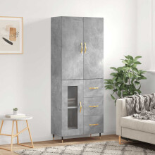 Berkfield Highboard Concrete Grey 69.5x34x180 cm Engineered Wood