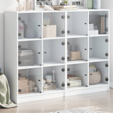 Berkfield Bookcase with Doors White 136x37x109 cm Engineered Wood