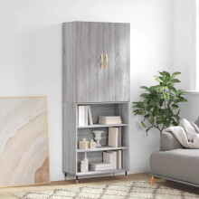 Berkfield Highboard Grey Sonoma 69.5x34x180 cm Engineered Wood