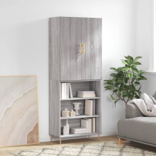 Berkfield Highboard Grey Sonoma 69.5x34x180 cm Engineered Wood