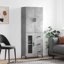 Berkfield Highboard Concrete Grey 69.5x34x180 cm Engineered Wood