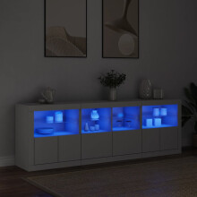 Berkfield Sideboard with LED Lights White 202x37x67 cm