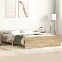 Berkfield Bed Frame without Mattress Sonoma Oak 135x190 cm Double