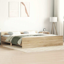 Berkfield Bed Frame without Mattress Sonoma Oak 180x200 cm Super King