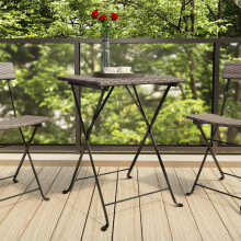 Berkfield Folding Bistro Table Grey 55x54x71 cm Poly Rattan