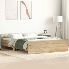Berkfield Bed Frame without Mattress Sonoma Oak 120x190 cm Small Double