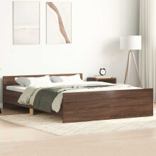 Berkfield Bed Frame without Mattress Brown Oak 120x190 cm Small Double