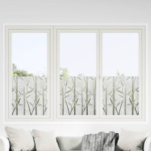 Berkfield Window Films 2 pcs Frosted Bamboo Pattern PVC