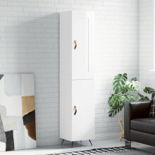 Berkfield Highboard High Gloss White 34.5x34x180 cm Engineered Wood