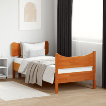 Berkfield Bed Frame without Mattress Wax Brown 75x190 cm Small Single Solid Wood Pine