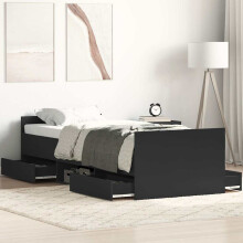 Berkfield Bed Frame without Mattress Black 90x190 cm Single