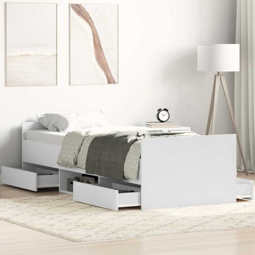 Berkfield Bed Frame without Mattress White 90x190 cm Single