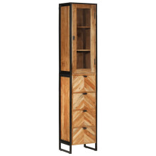 Berkfield Bathroom Cabinet 40x27x190 cm Iron and Solid Wood Acacia