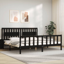 Berkfield Bed Frame without Mattress Black 200x200 cm Solid Wood Pine