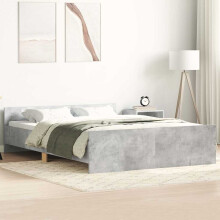 Berkfield Bed Frame without Mattress Concrete Grey 135x190 cm Double