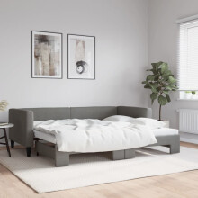 Berkfield Daybed with Trundle without Mattress Dark Grey 90x190 cm Single