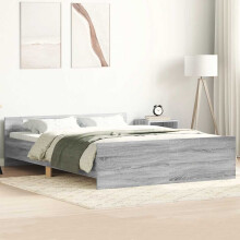 Berkfield Bed Frame without Mattress Grey Sonoma 135x190 cm Double