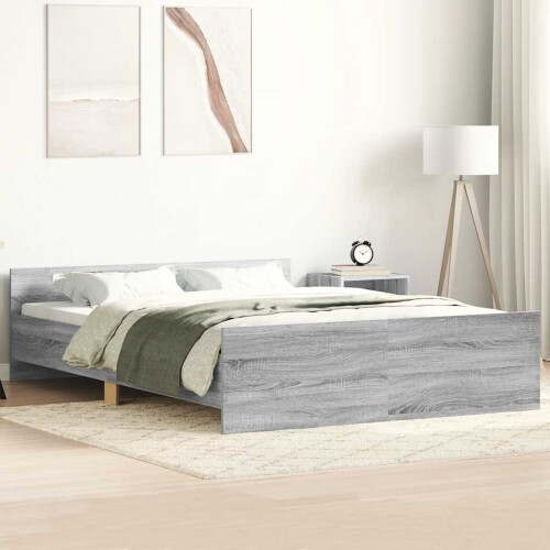 Berkfield Bed Frame without Mattress Grey Sonoma 135x190 cm Double