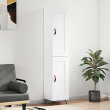 Berkfield Highboard High Gloss White 34.5x34x180 cm Engineered Wood