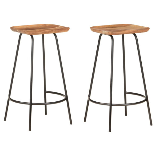 Berkfield Bar Stools 2 pcs Solid Acacia Wood