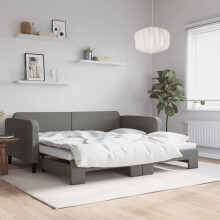 Berkfield Daybed with Trundle without Mattress Dark Grey 90x190 cm Single