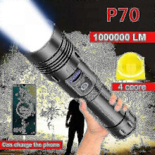 1000000 Lumen Ljusstark Taktisk Ficklampa Uppladdningsbar LED Arbetslampa