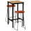 Berkfield 3 Piece Bar Set Solid Rough Wood Mango and Metal 1
