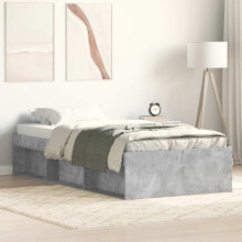 Berkfield Bed Frame without Mattress Concrete Grey 90x190 cm Single