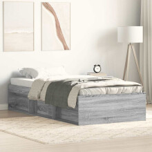 Berkfield Bed Frame without Mattress Grey Sonoma 90x190 cm Single