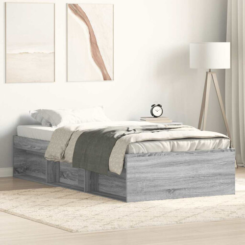 Berkfield Bed Frame without Mattress Grey Sonoma 90x190 cm Single