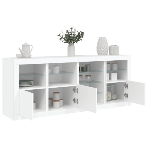 Berkfield Sideboard with LED Lights White 164x37x67 cm