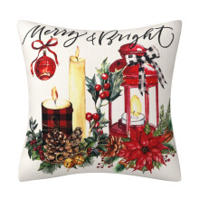 Fodere per cuscini natalizie 45x45 cm, cuscini decorativi vintage in stile rustico con albero, pupazzo di neve, ghirlanda, design natalizio allegro