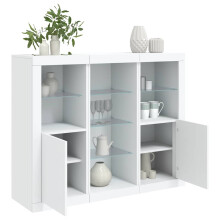 Berkfield Sideboards with LED Lights 3 pcs White Engineered Wood